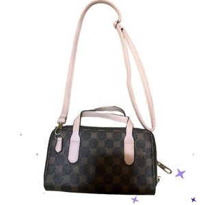 Unbranded Crossbody Bag Monogram Brown And Pink